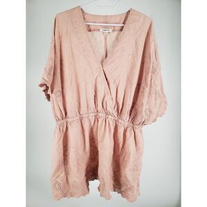 Pink Lace Trim Women Top